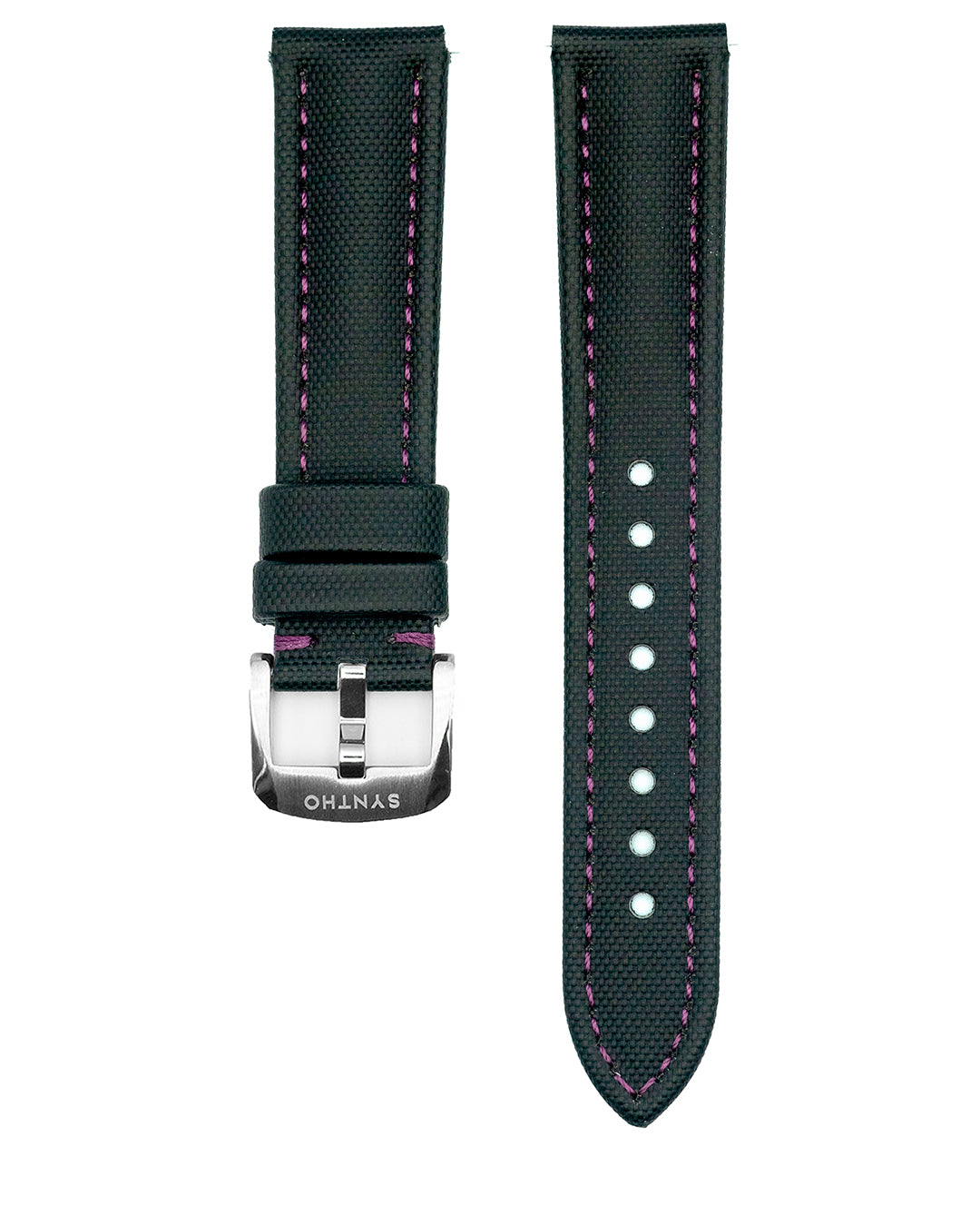 Classic Sailcloth - Black (Purple Stitching)