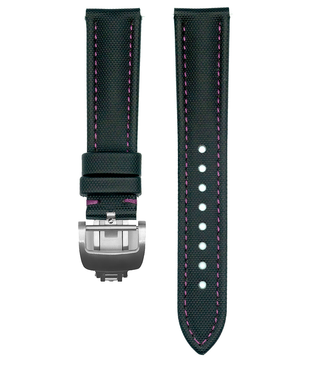 Classic Sailcloth - Black (Purple Stitching)