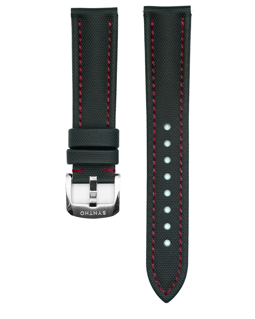 Classic Sailcloth - Black (Red Stitching)