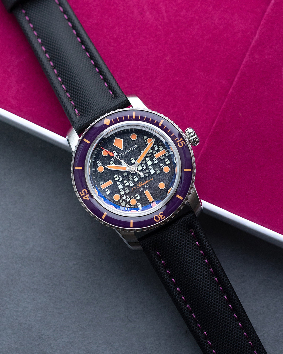 Classic Sailcloth - Black (Purple Stitching)