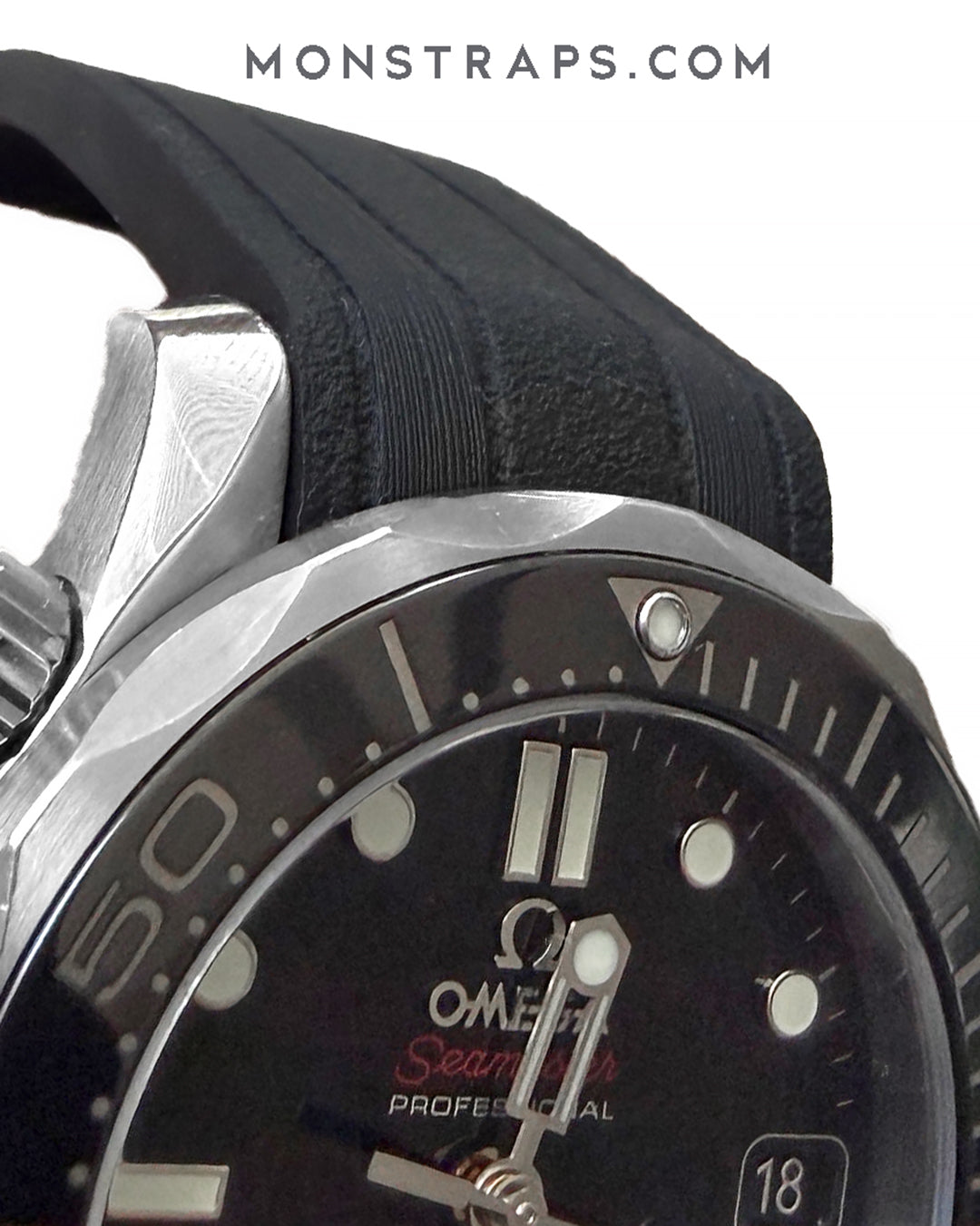 FKM RUBBER - FOR SEAMASTER 300 (36MM MID SIZE VERSION) BLACK