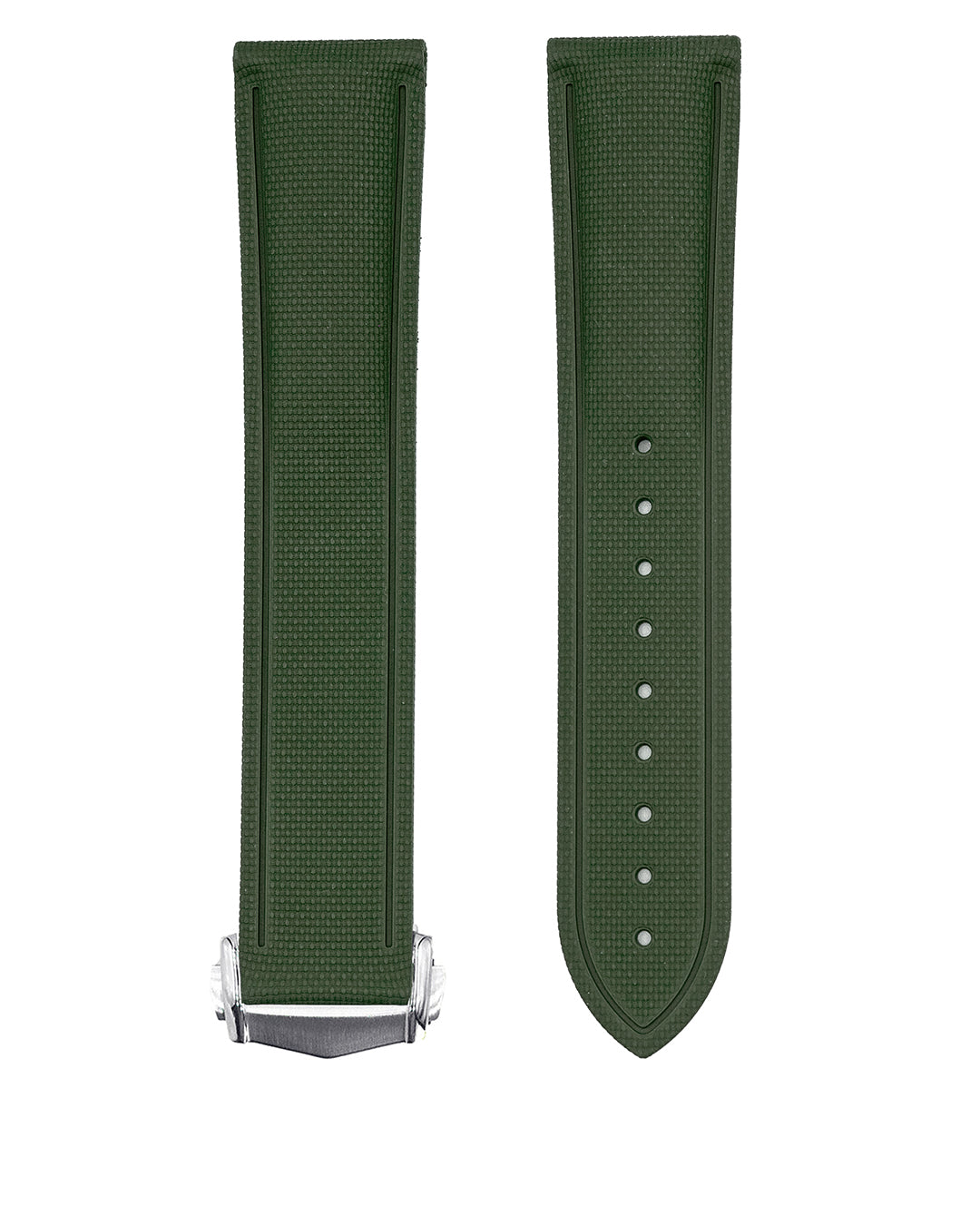 HYBRID RUBBER (GREEN) - STRAIGHT END UNIVERSAL FIT (DEPLOYANT CLASP STYLE)