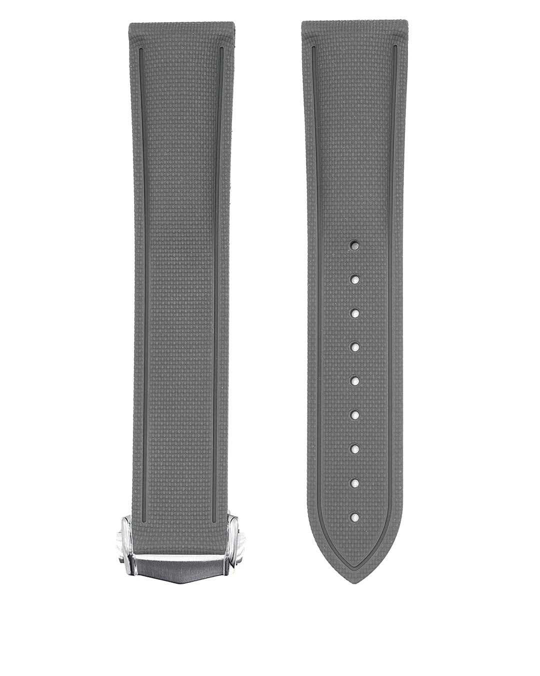 HYBRID RUBBER (GREY) - STRAIGHT END UNIVERSAL FIT (DEPLOYANT CLASP STYLE)