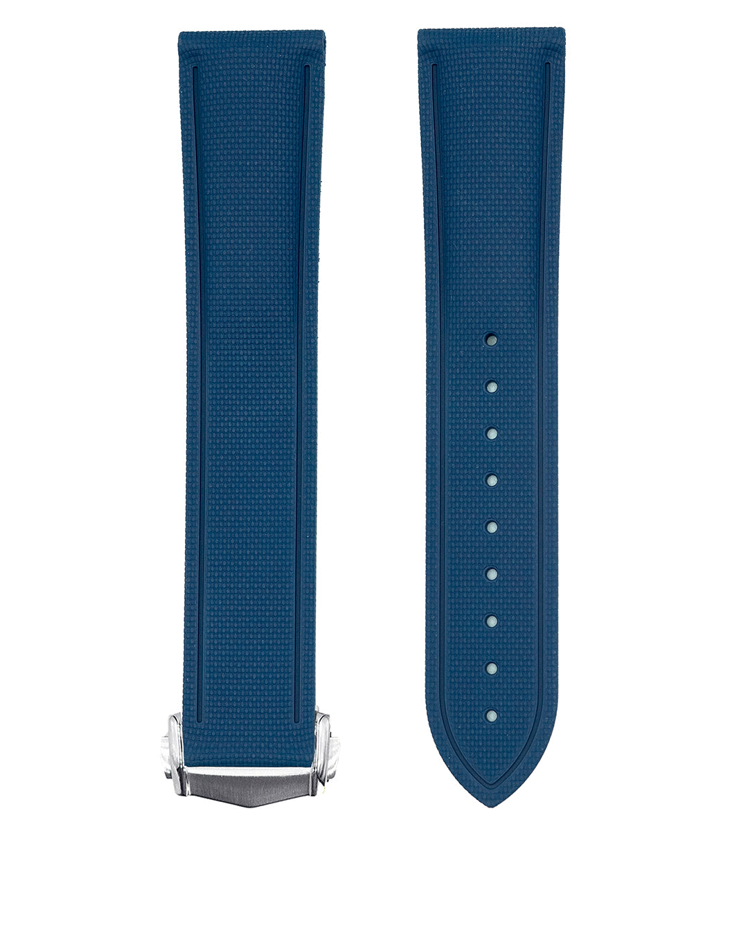 HYBRID RUBBER (NAVY) - STRAIGHT END UNIVERSAL FIT (DEPLOYANT CLASP STYLE)