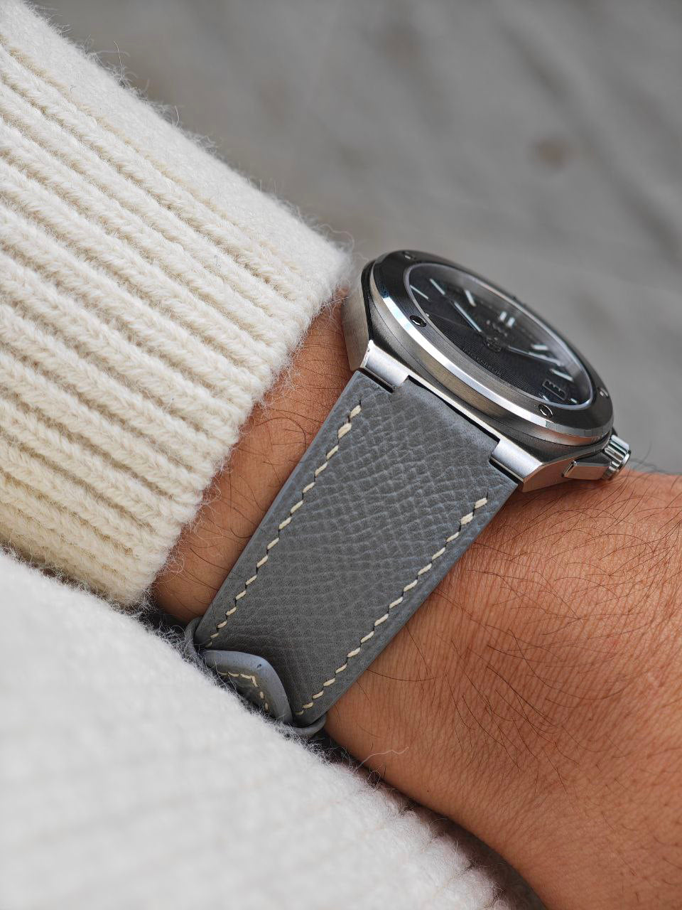 EPSOM LEATHER - FOR IWC INGENIEUR AUTOMATIC 40 (BLUE)