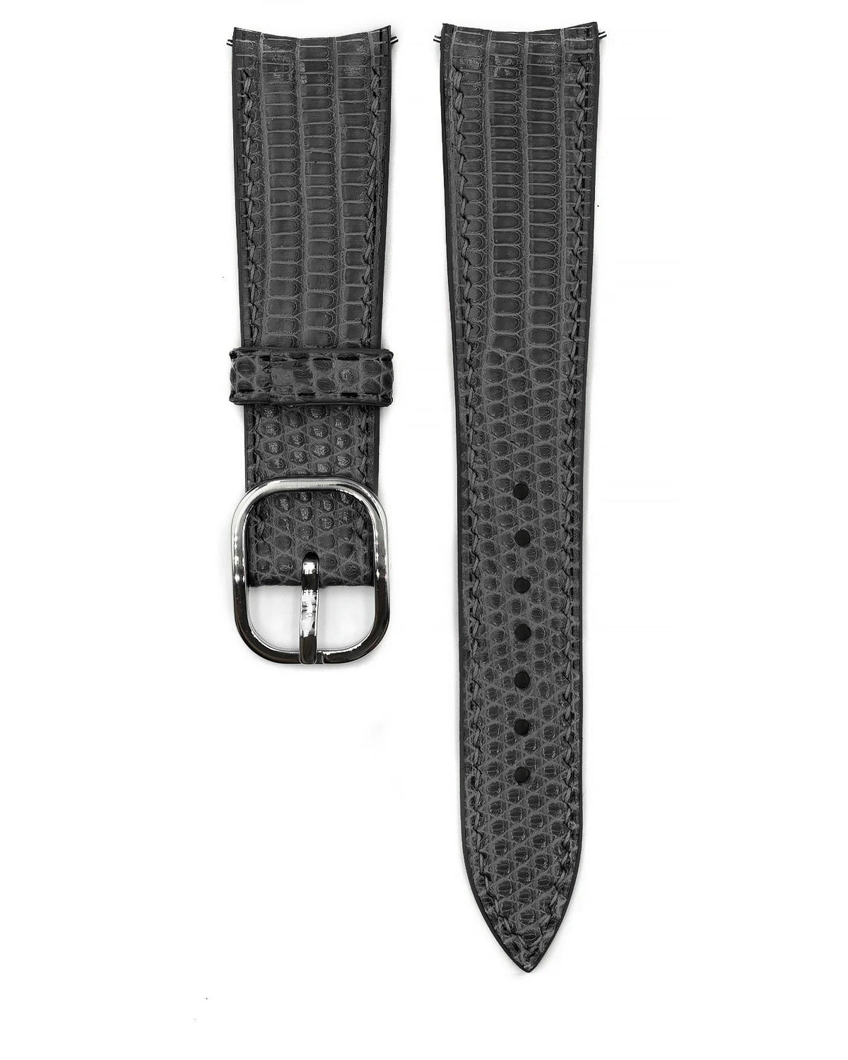 Lizard Leather Strap (Semi-matte, Dark Grey)