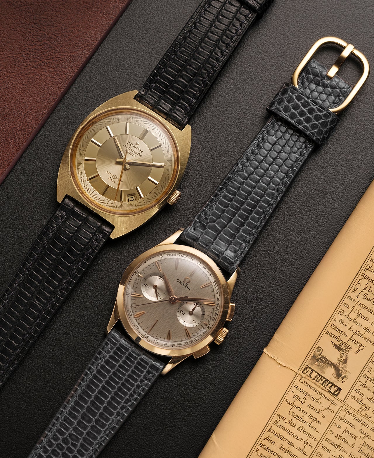 Lizard Leather Strap (Semi-matte, Dark Grey)