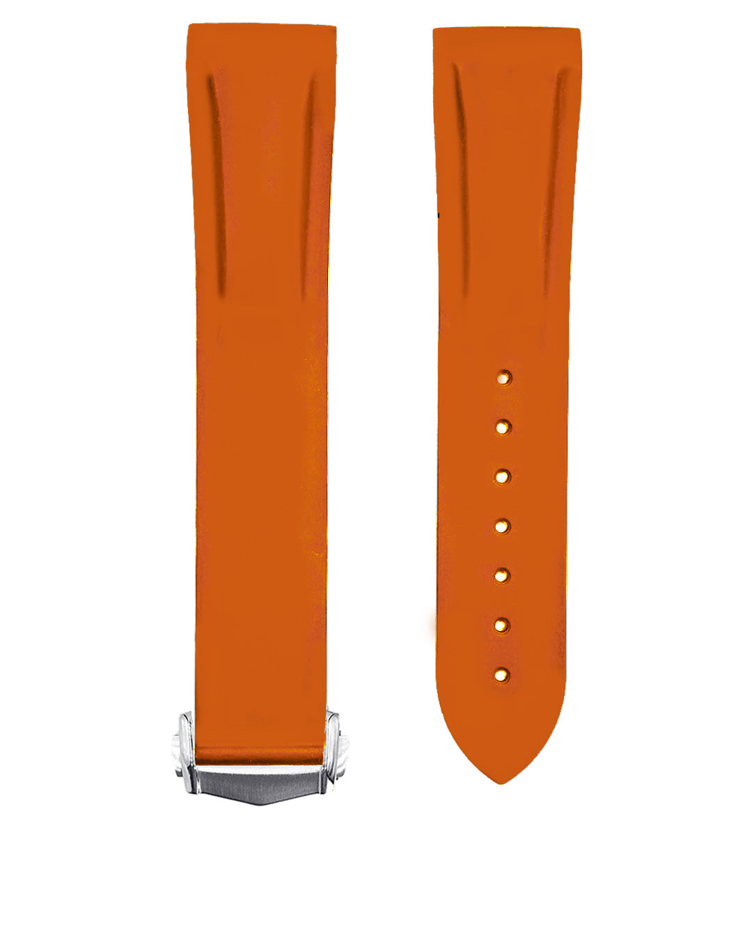FKM RUBBER - FOR NEO-VINTAGE SEAMASTER / OLDER GEN PLANET OCEAN DEPLOYANT STYLE (ORANGE)