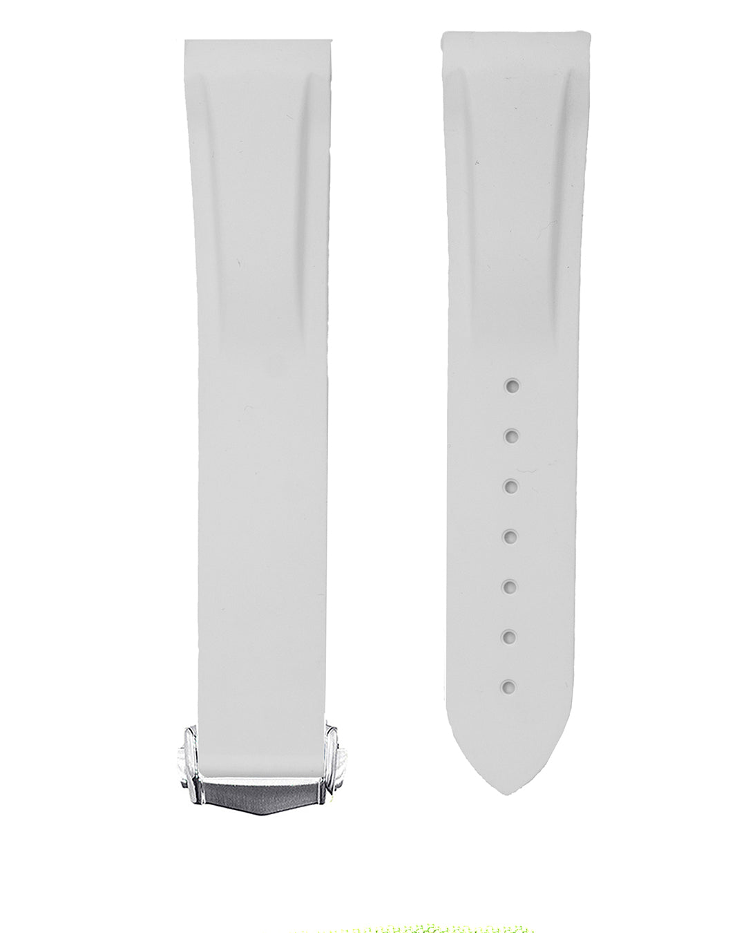 FKM RUBBER - FOR NEO-VINTAGE SEAMASTER / OLDER GEN PLANET OCEAN DEPLOYANT STYLE (WHITE)