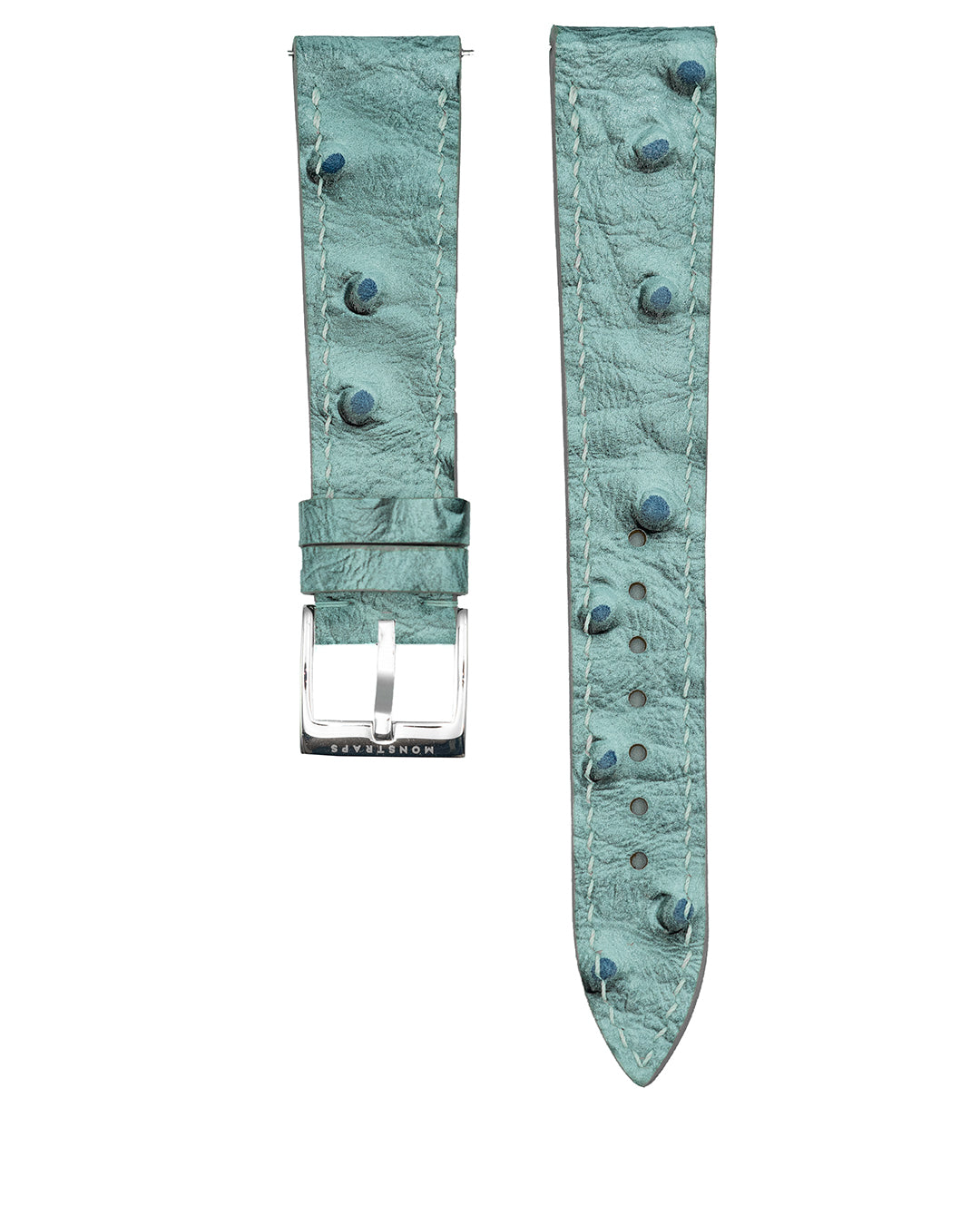 Ostrich Embossed Leather Strap (Light Blue)