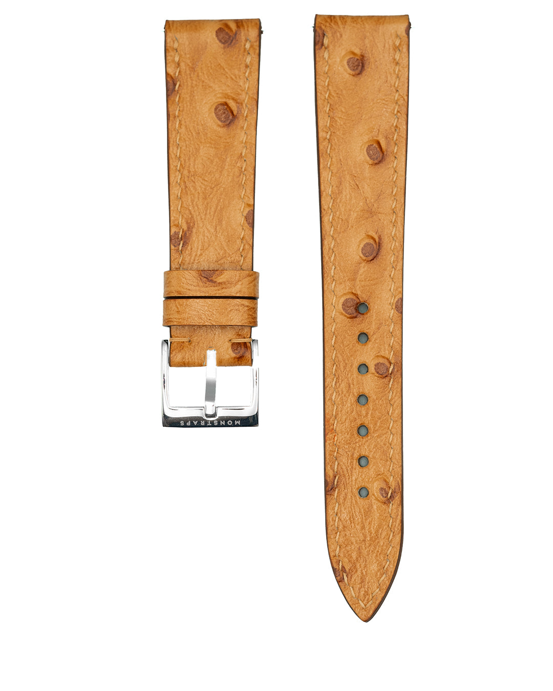 Ostrich Embossed Leather Strap (Cognac)