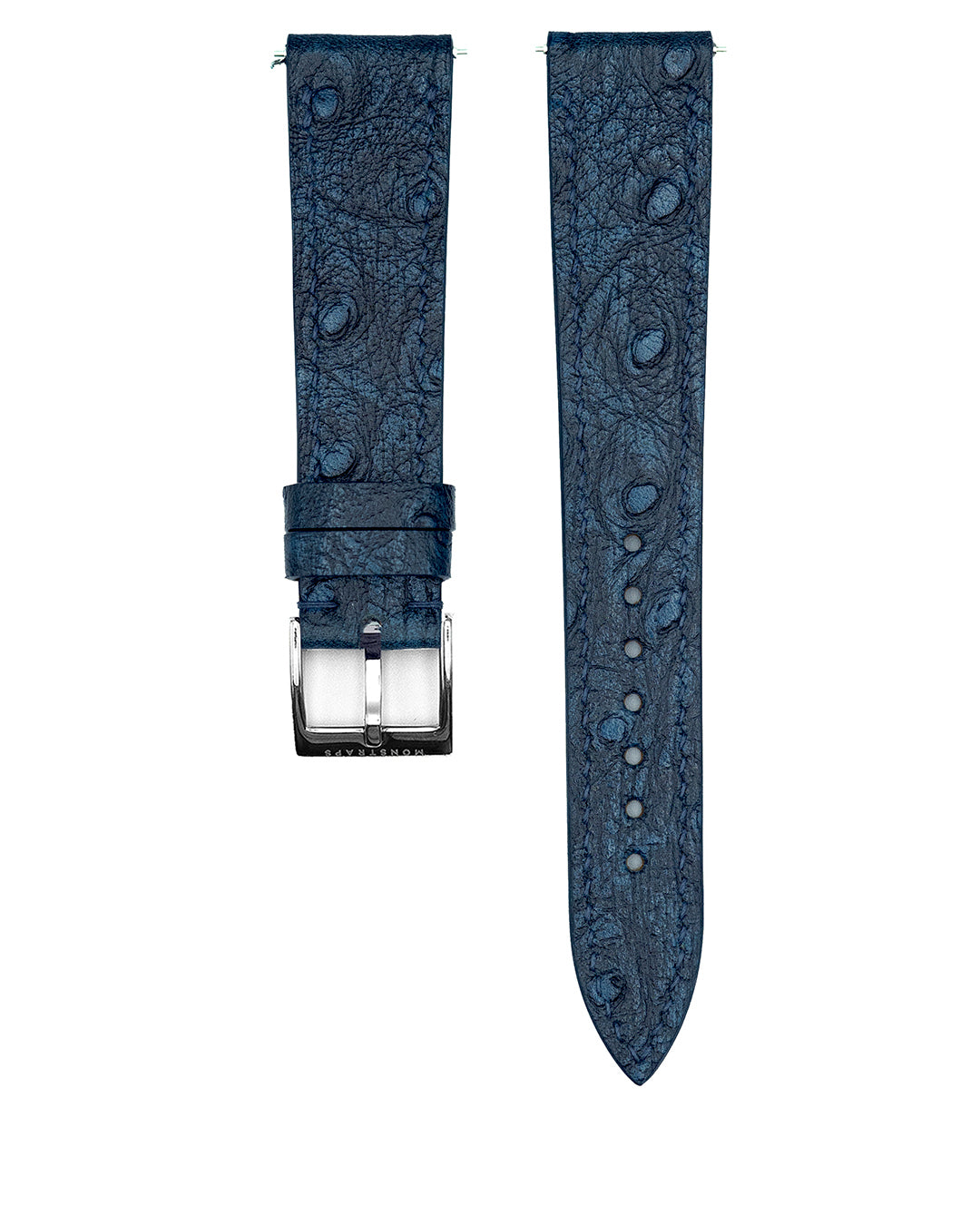 Ostrich Embossed Leather Strap (Dark Navy)