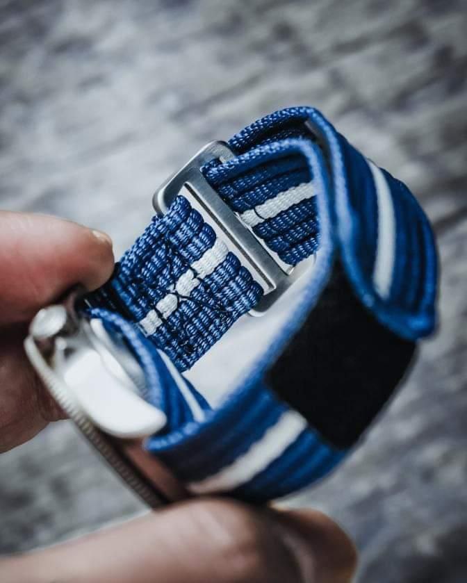 Velcro Premium - Navy with White Stripe