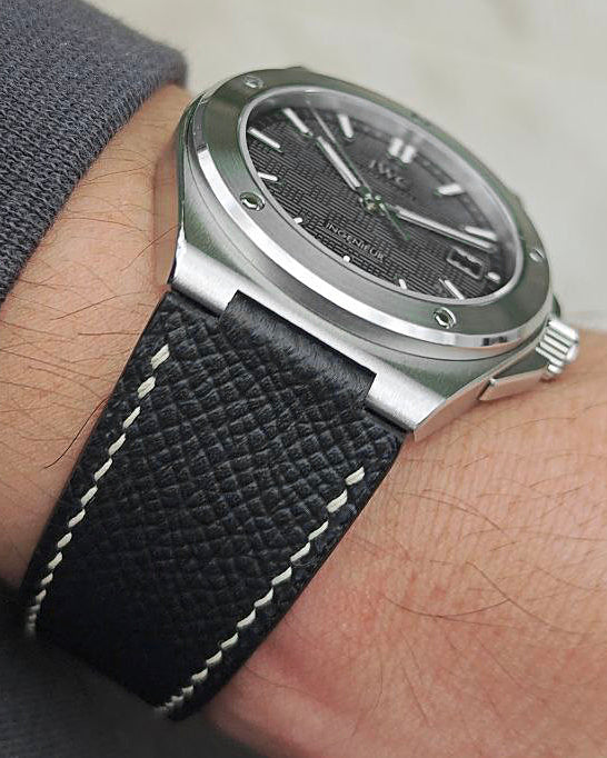 EPSOM LEATHER - FOR IWC INGENIEUR AUTOMATIC 40 (BLACK)