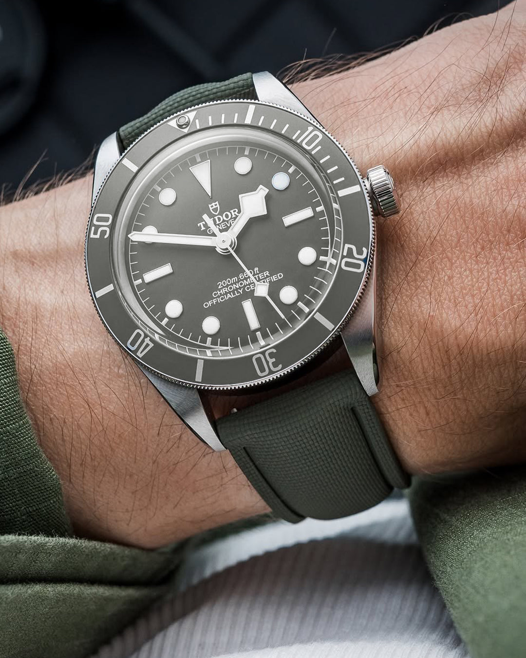 HYBRID RUBBER (GREEN) - STRAIGHT END UNIVERSAL FIT (DEPLOYANT CLASP STYLE)