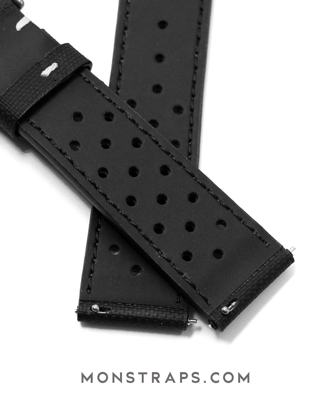 Classic Sailcloth - Rally Style (Black with white stitching)