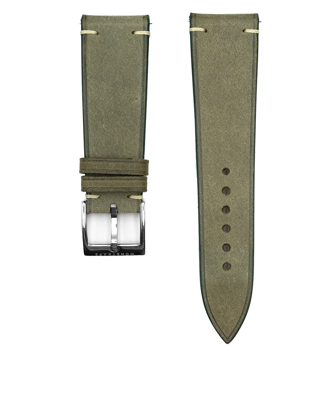 (22mm) Vintage Distressed Leather - Warm Grey, Short