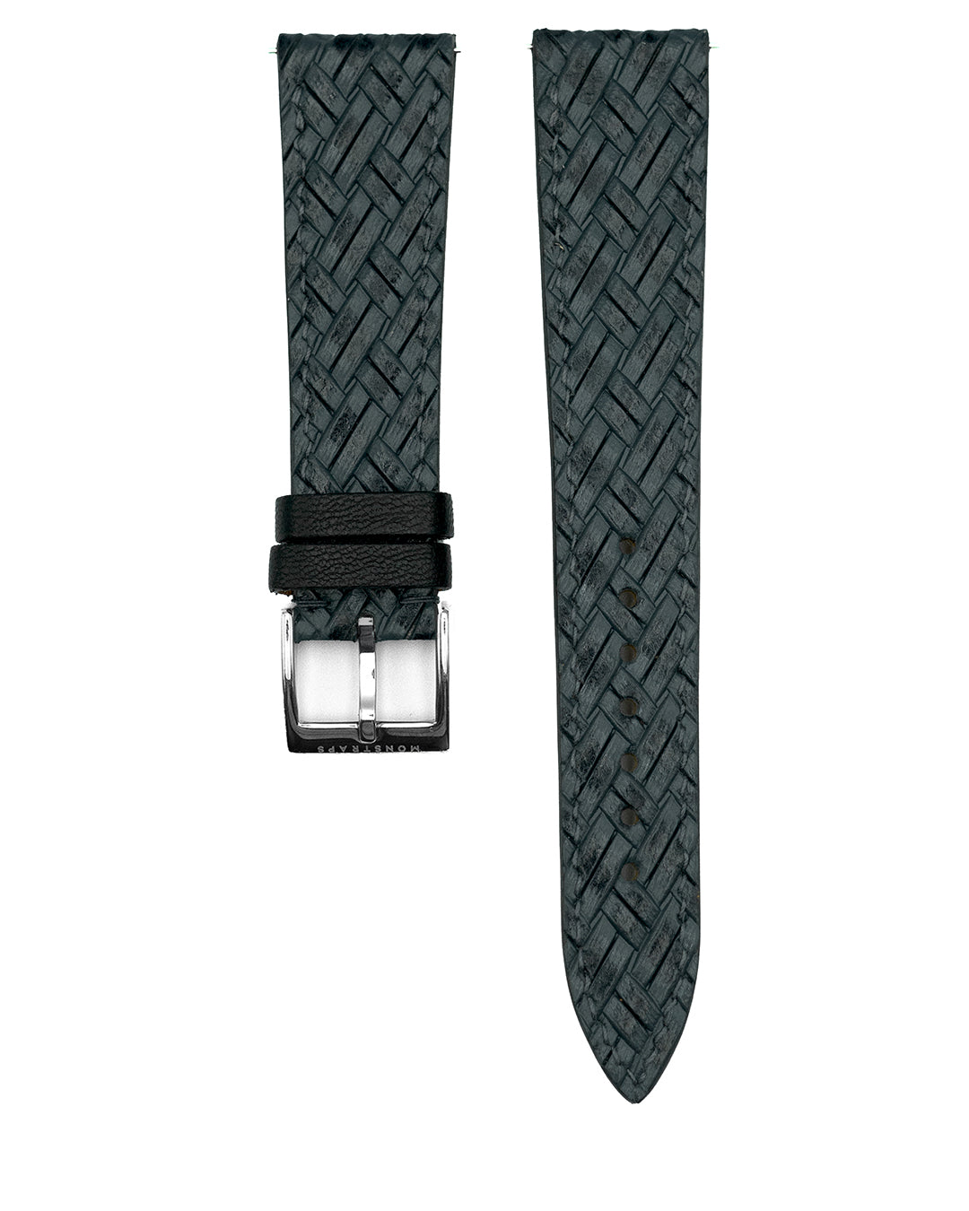 (20mm) Weaved Leather - Dark Blue, Regular