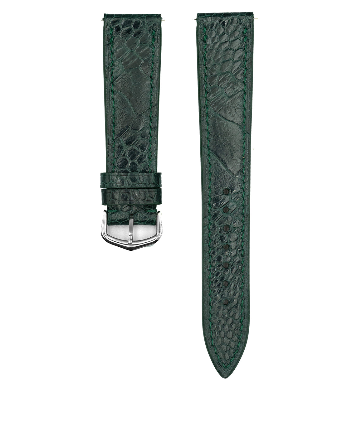 (20mm) Ostrich Flank Leather - Royal Green, Regular