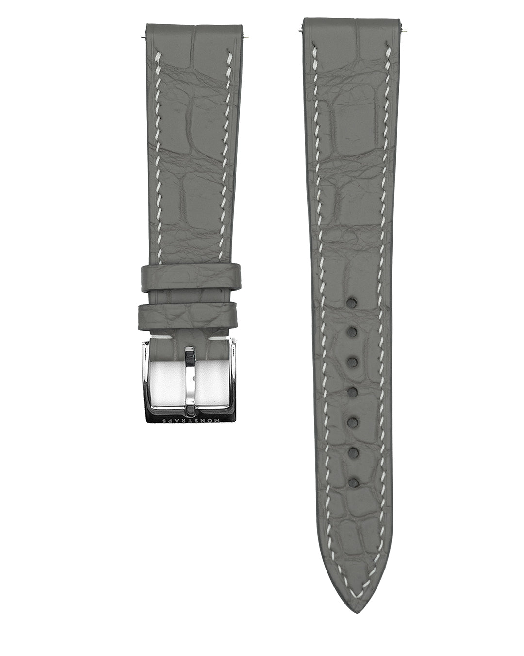 (20mm) Alligator Leather - Matte Grey, Regular