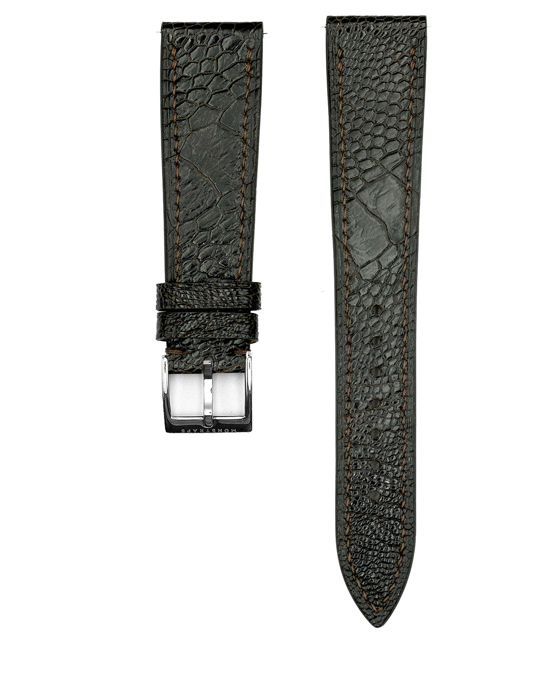 (20mm) Ostrich Flank Leather - Dark Coffee, Regular