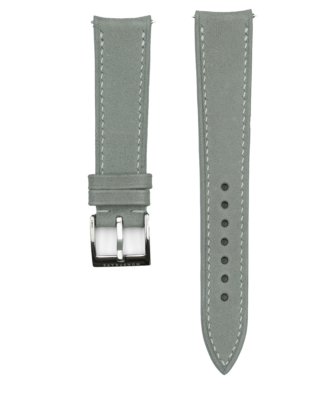 (19mm) Suede Leather - Light Grey, Regular, Curved