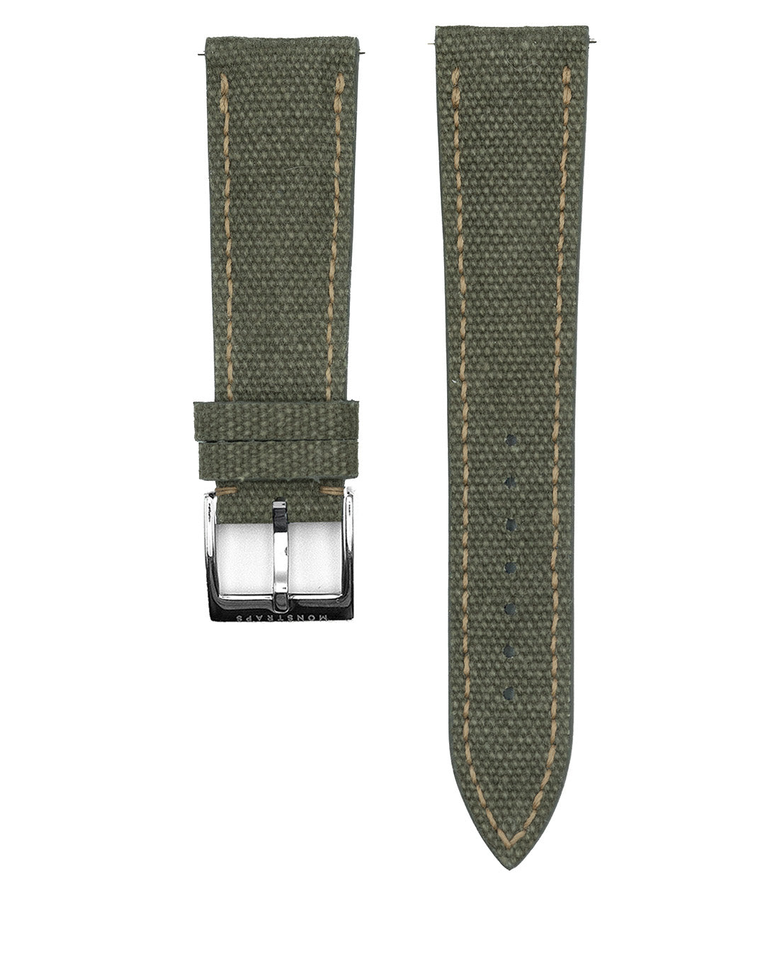 (22mm) Vintage Canvas - Military Green, Regular