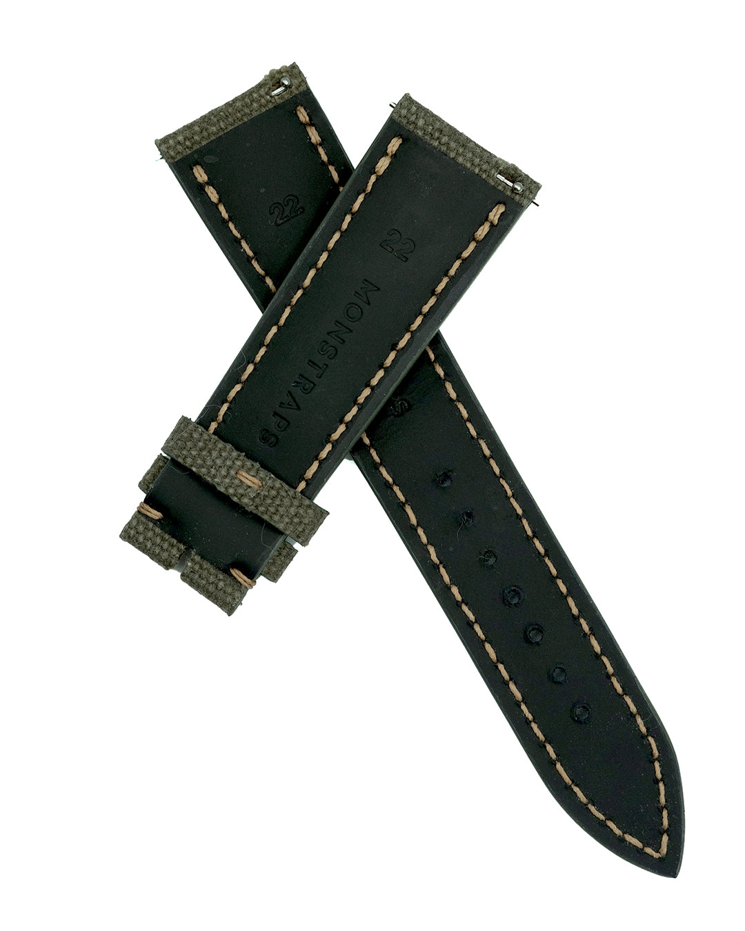 (22mm) Vintage Canvas - Military Green, Regular