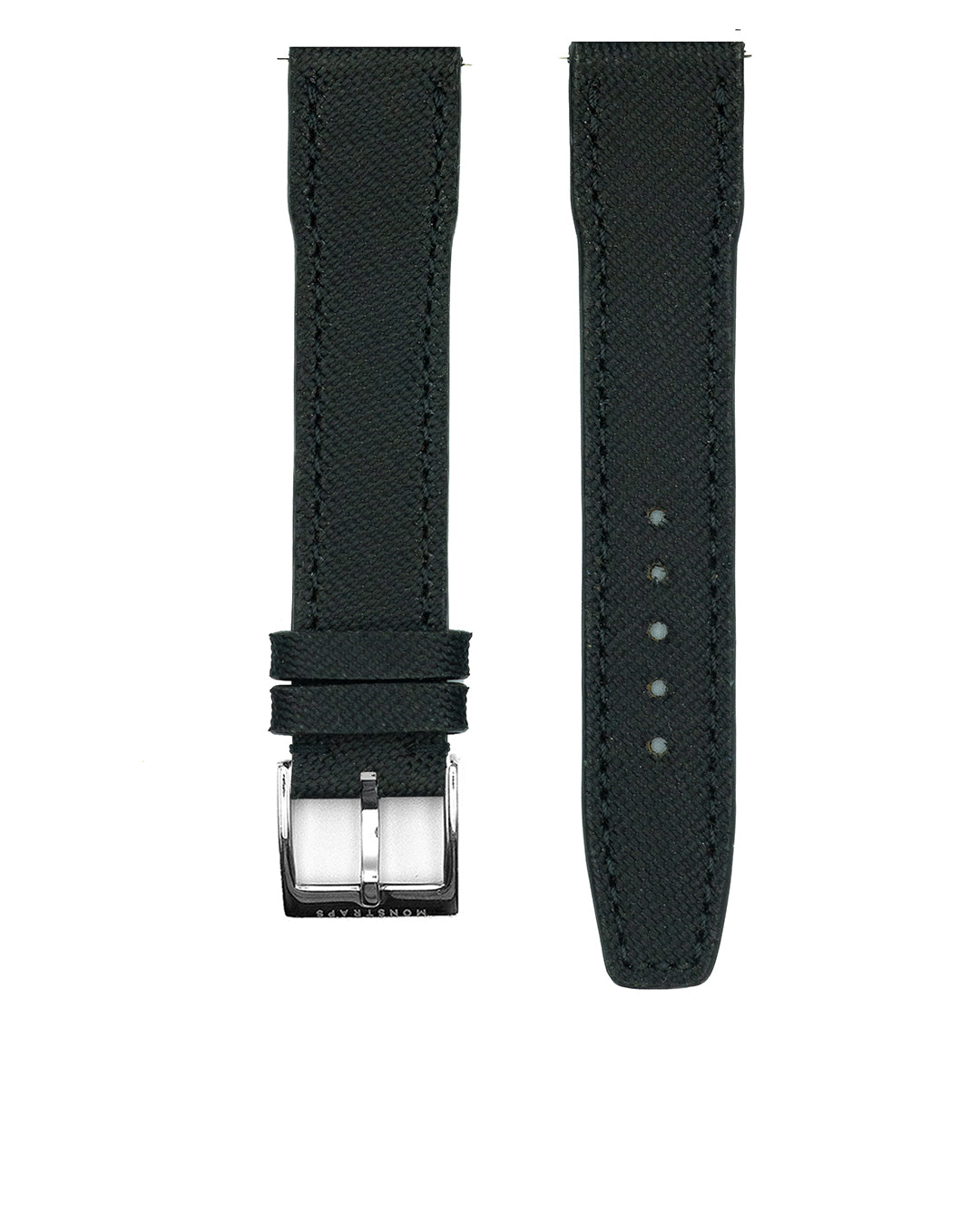 (18mm) Black Sailcloth - Pilot Style, Short