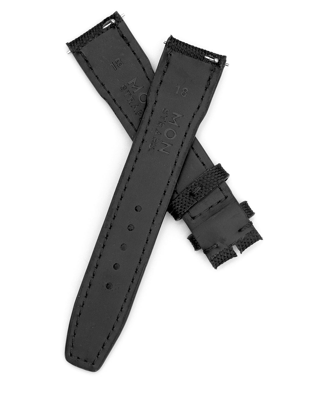 (18mm) Black Sailcloth - Pilot Style, Short