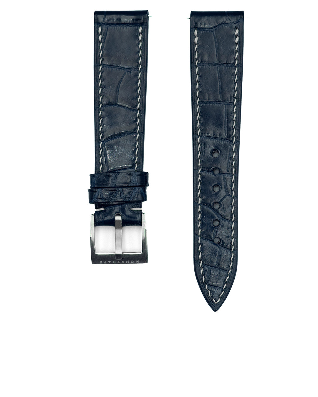 (19mm) Alligator Leather - Marine, Short