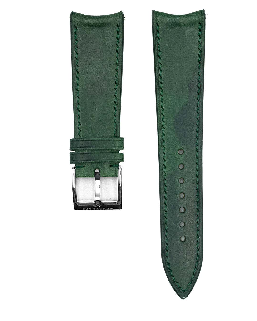 (22mm) Camo Leather - Green, Regular, Curved
