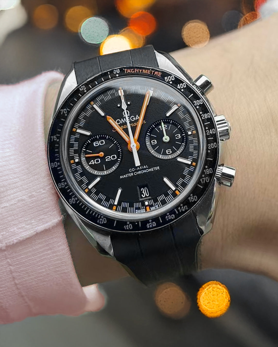 (LATEST!) FKM RUBBER- FOR SPEEDMASTER RACING / CHRONOSCOPE / MOONPHASE (NAVY BLUE)