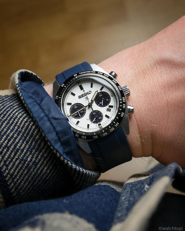 FKM RUBBER - FOR SEIKO SPEEDTIMER (NAVY BLUE) - Monstraps