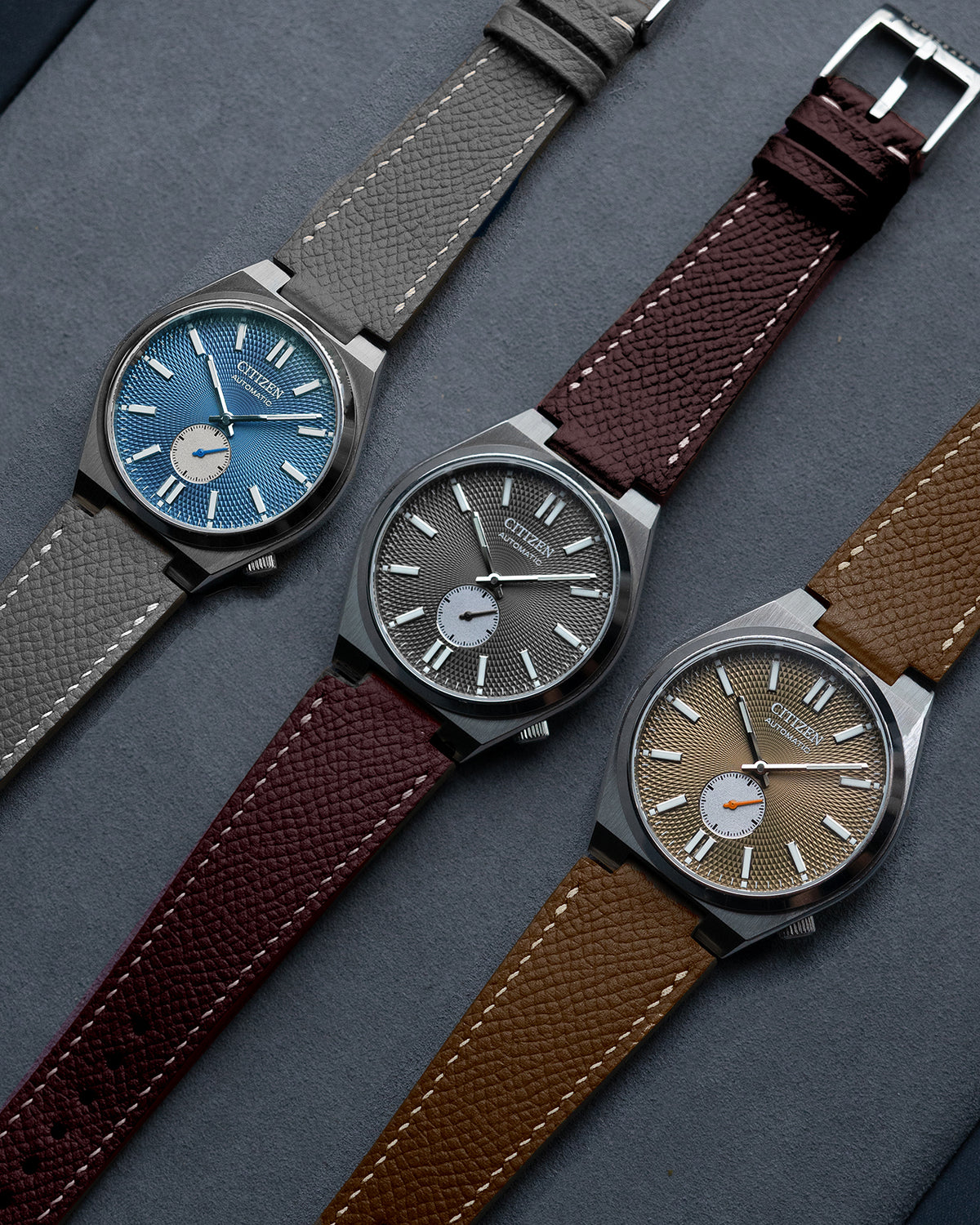 EPSOM LEATHER - FOR CITIZEN TSUYOSA SMALL SECONDS (CARAMEL)