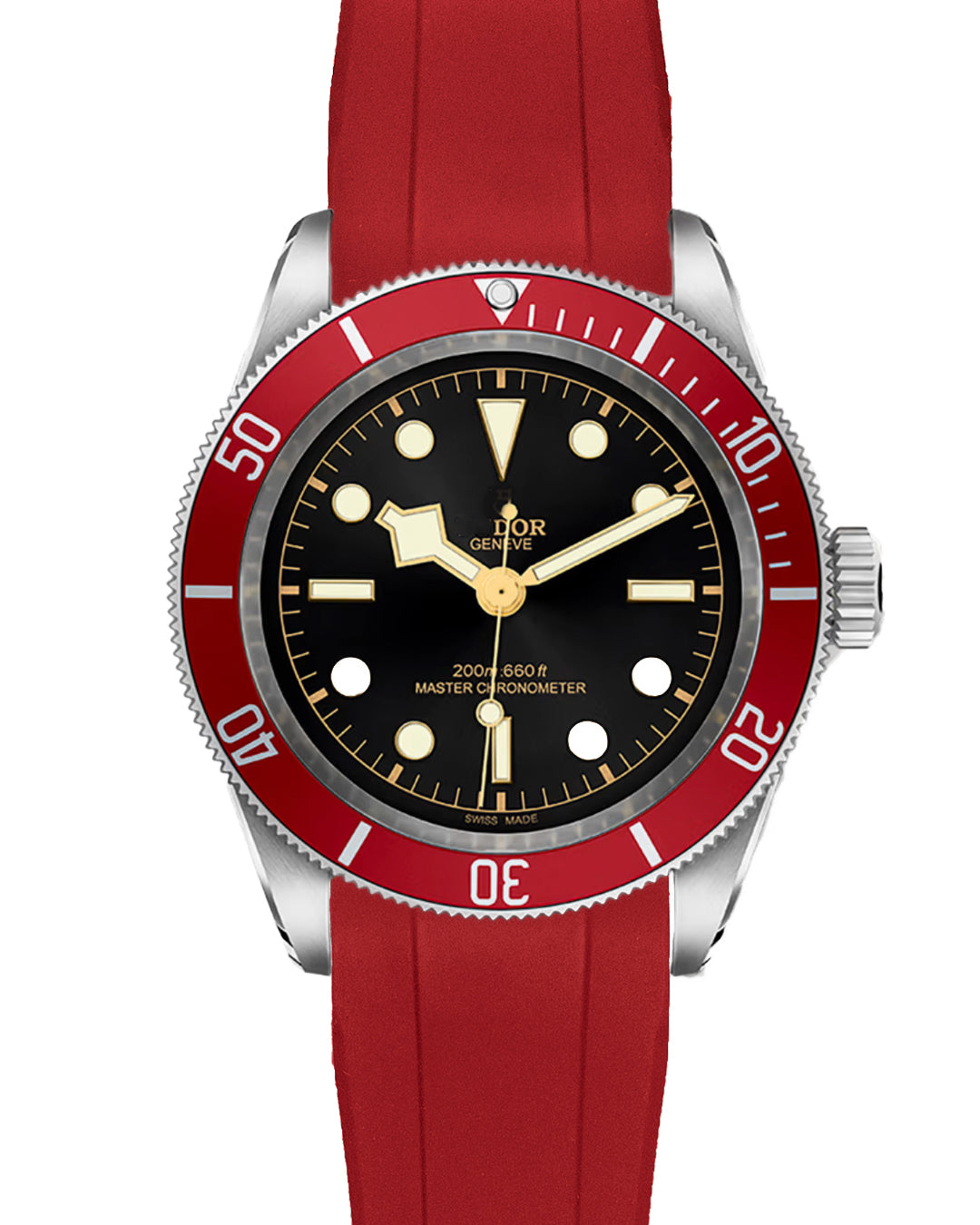 (NEW!) FKM RUBBER- FOR TUDOR BLACK BAY 41 (RED, 2023 NEW MODEL ONWARDS)