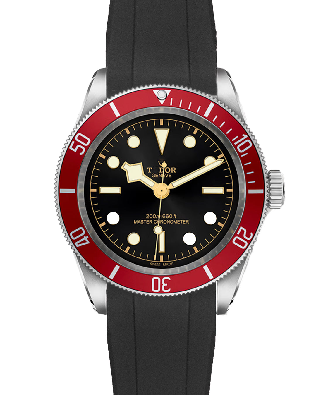 (NEW!) FKM RUBBER- FOR TUDOR BLACK BAY 41 (BLACK, 2023 NEW MODEL ONWARDS)