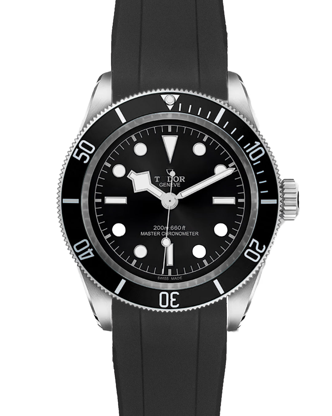 (NEW!) FKM RUBBER- FOR TUDOR BLACK BAY 41 (BLACK, 2023 NEW MODEL ONWARDS)