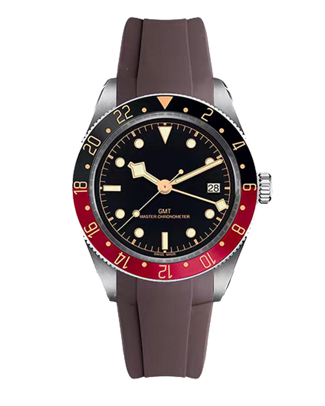 (LATEST!) FKM RUBBER- FOR TUDOR BLACK BAY 58 / GMT (T-LINK CLASP STYLE) BROWN