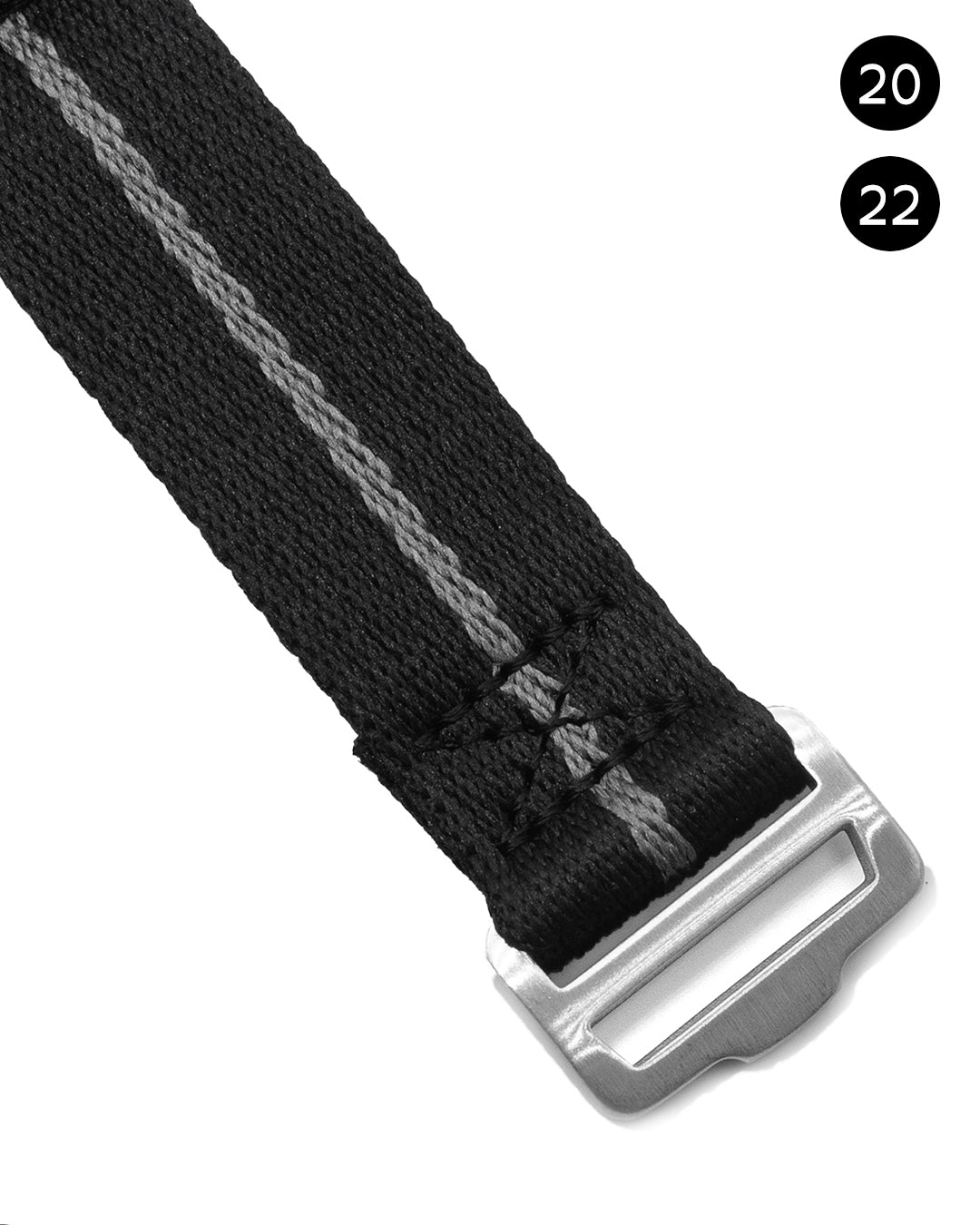Velcro Premium - Black with Grey Stripe (Regular and Short Option)