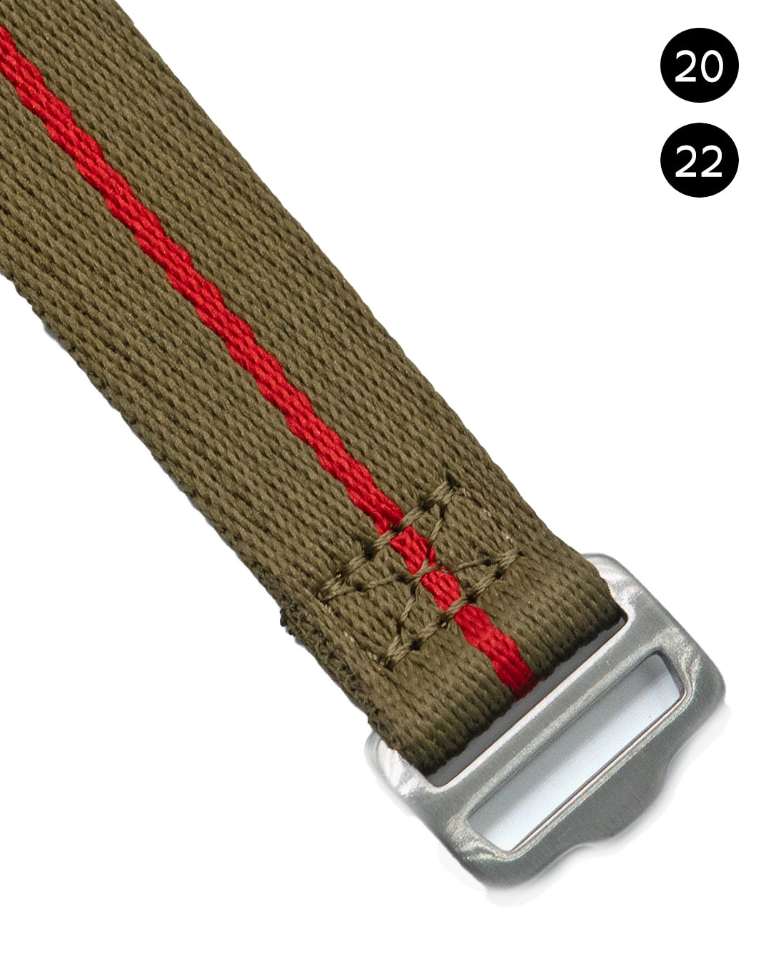 Velcro Premium - Khaki with Red Stripe (Regular and Short Option)