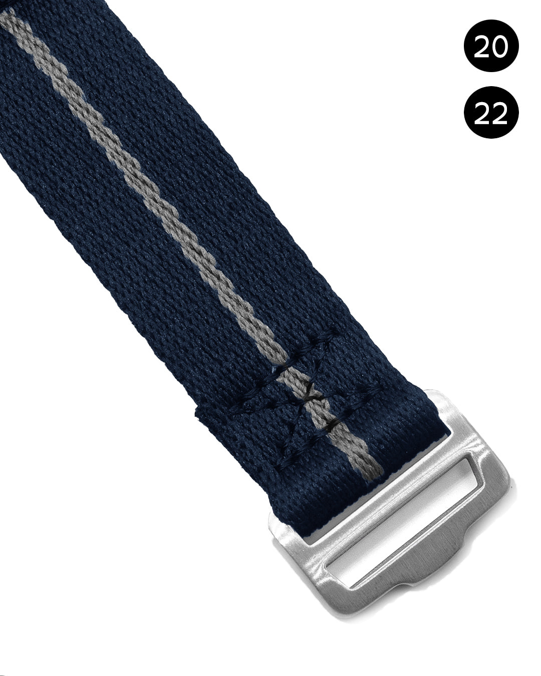 Velcro Premium - Midnight Blue with Grey Stripe (Regular and Short Option)