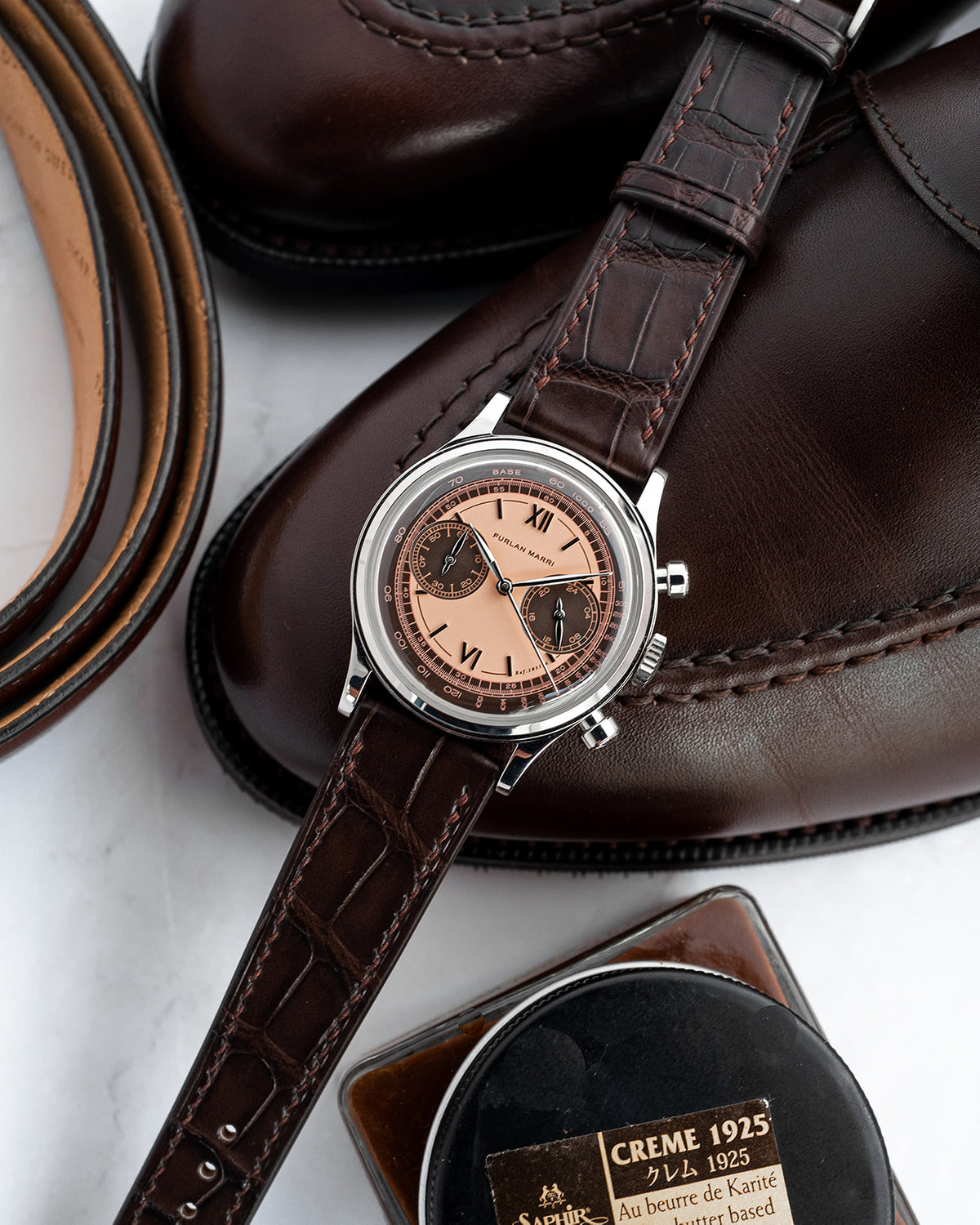 Alligator Leather Strap (Dark Coffee, Matte)