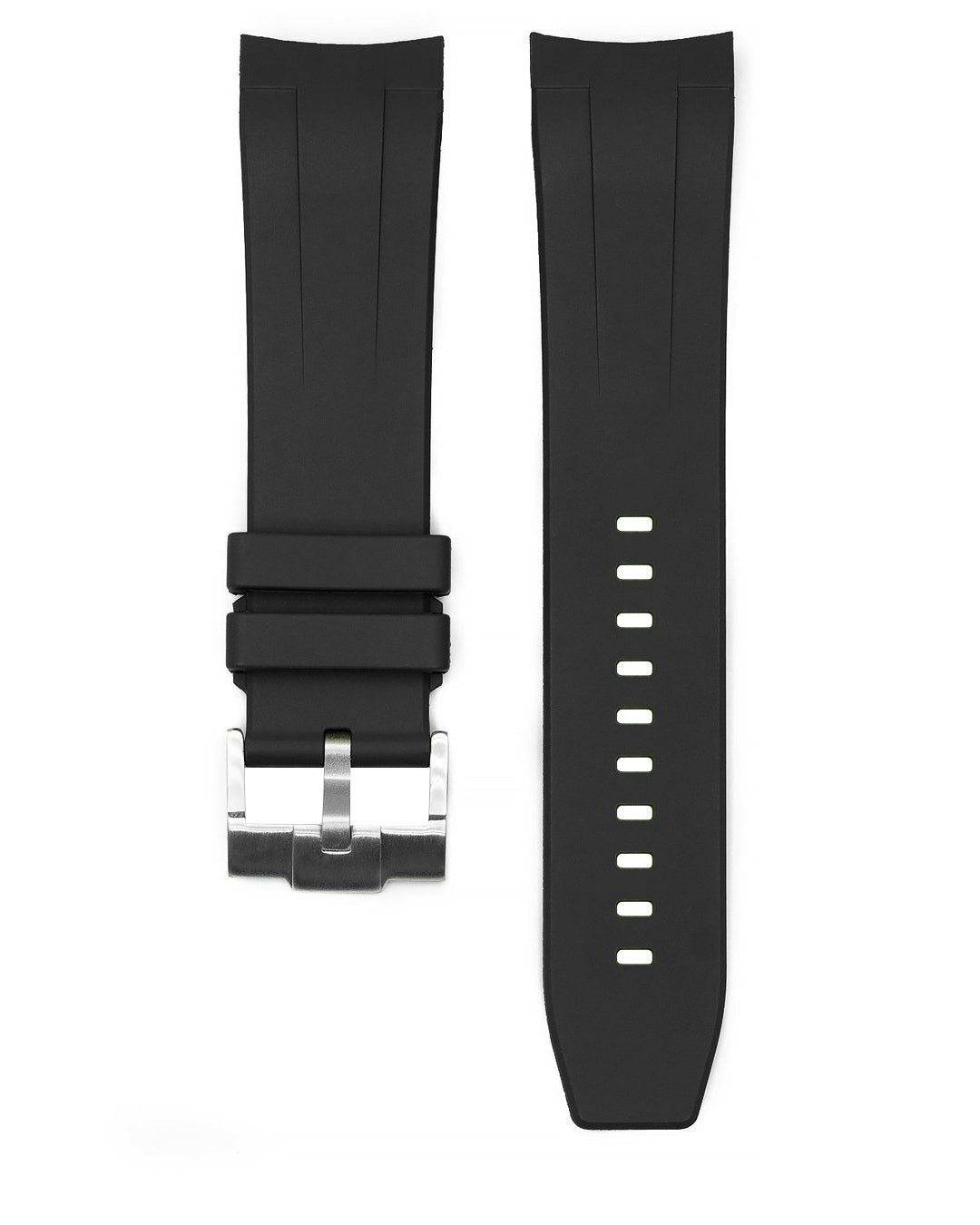 FKM RUBBER (CLASSIC) - FOR SEIKO SKX/SRPD / SSK (BLACK, STEEL HARDWARE)