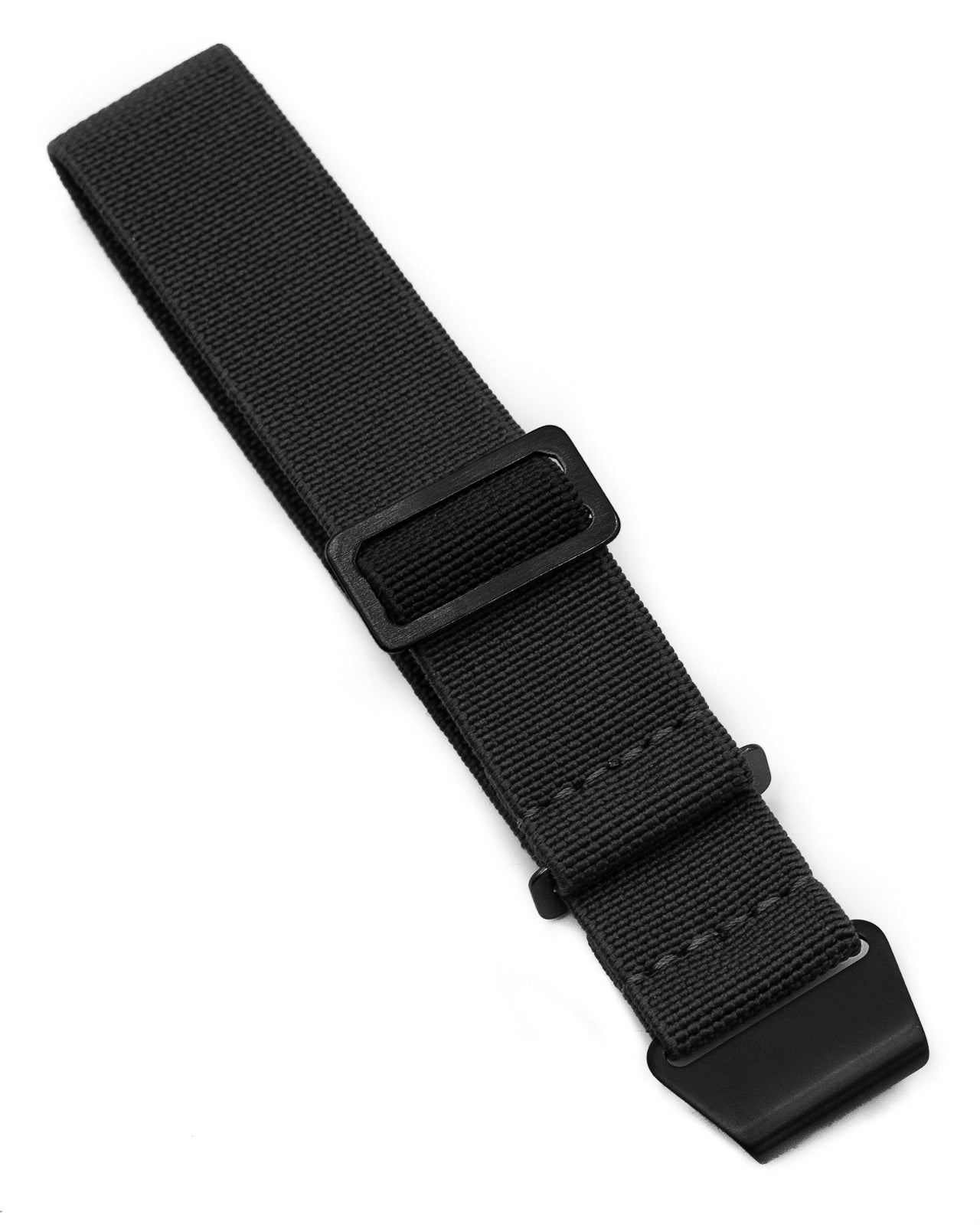 Velcro 24mm Nylon Watch Band PARA Elastic (Stealth) Black Monstraps