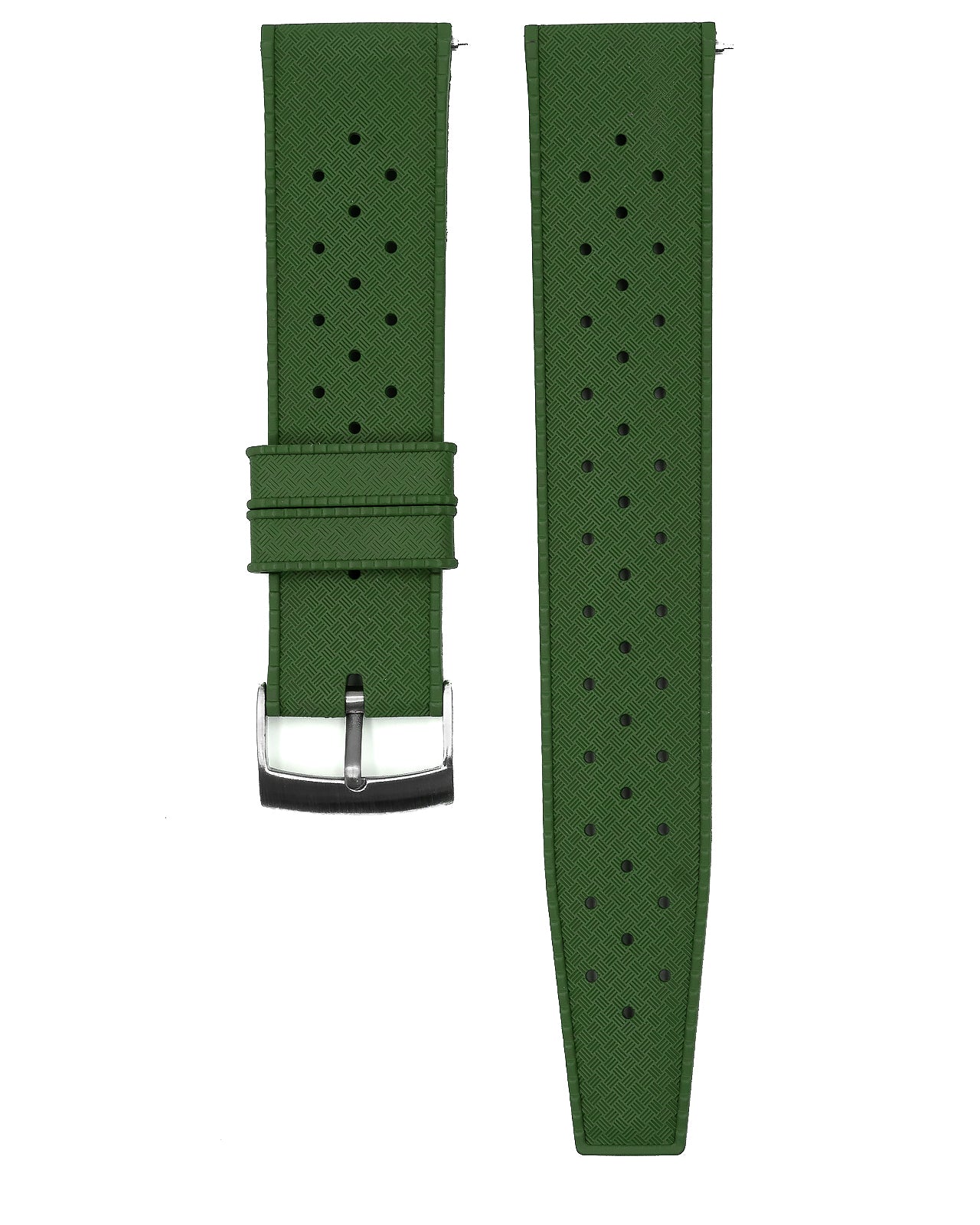 FKM RUBBER - "TROPICAL" VINTAGE STYLE STRAP (GREEN)
