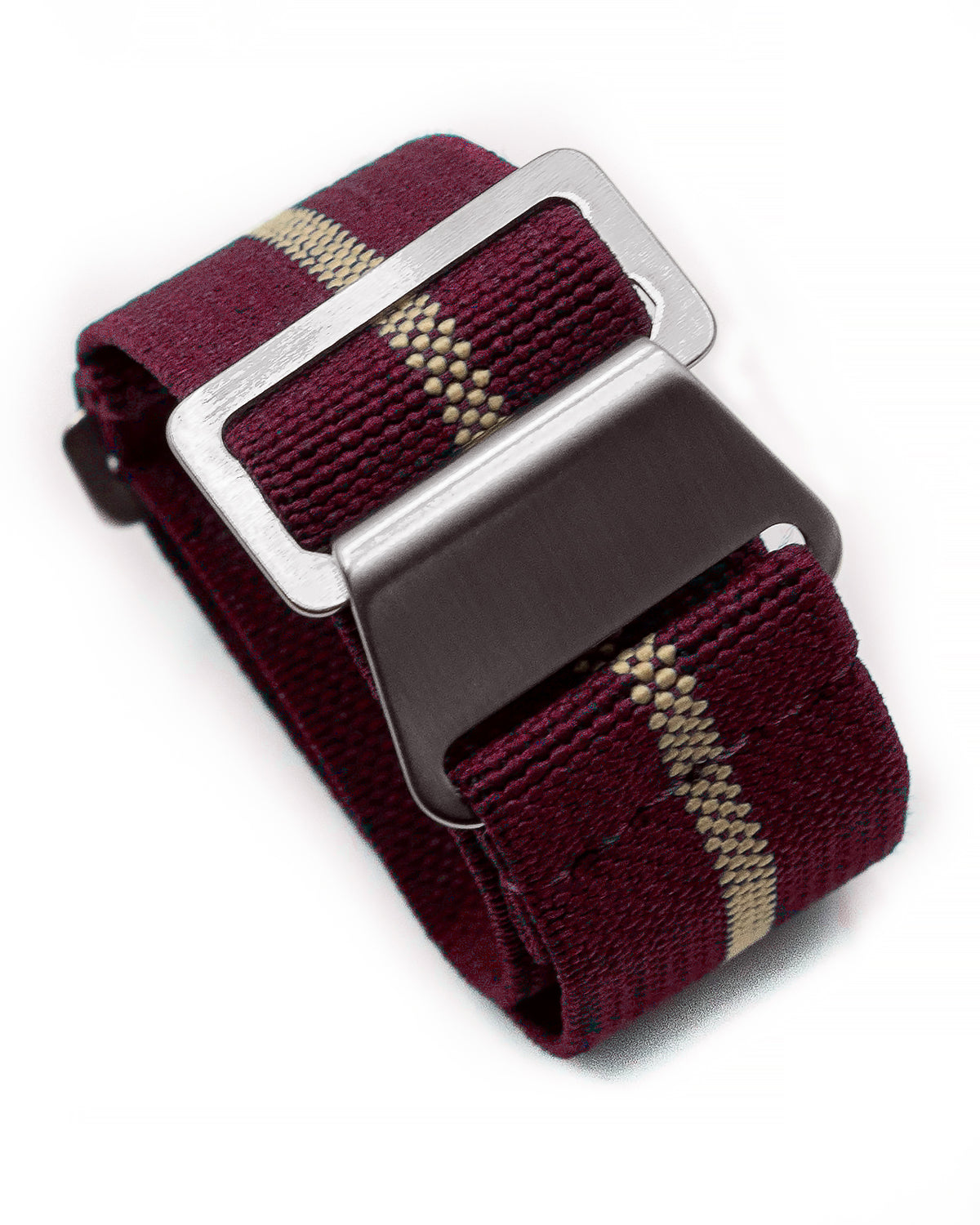 PARA Elastic - Maroon with Khaki Stripes