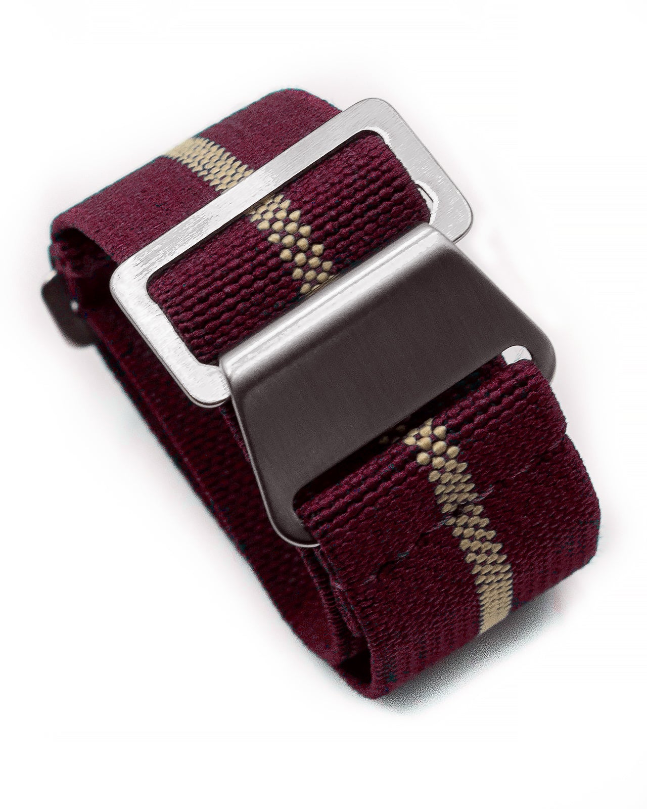 PARA Elastic - Maroon with Khaki Stripes