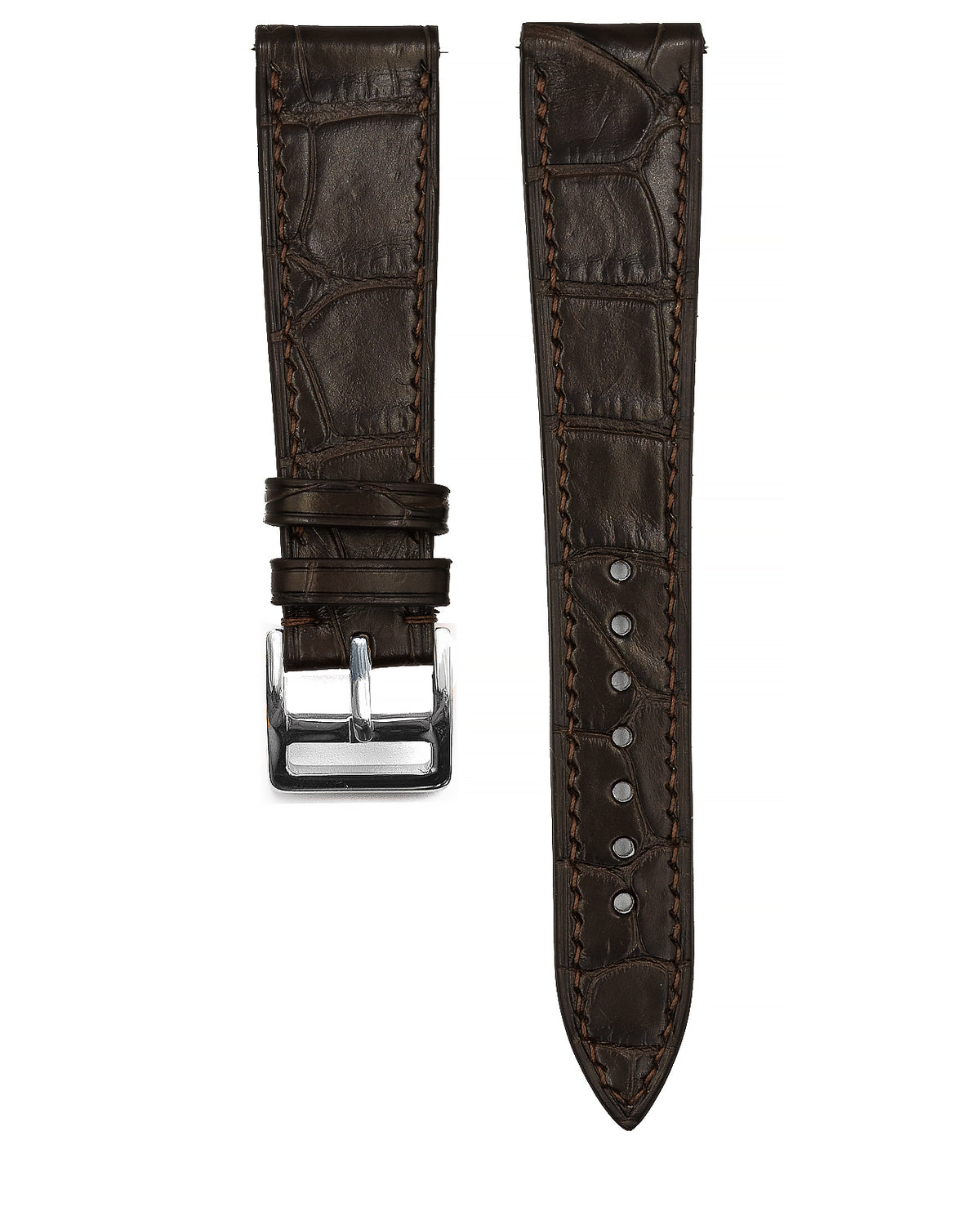 Alligator Leather Strap (Dark Coffee, Matte)