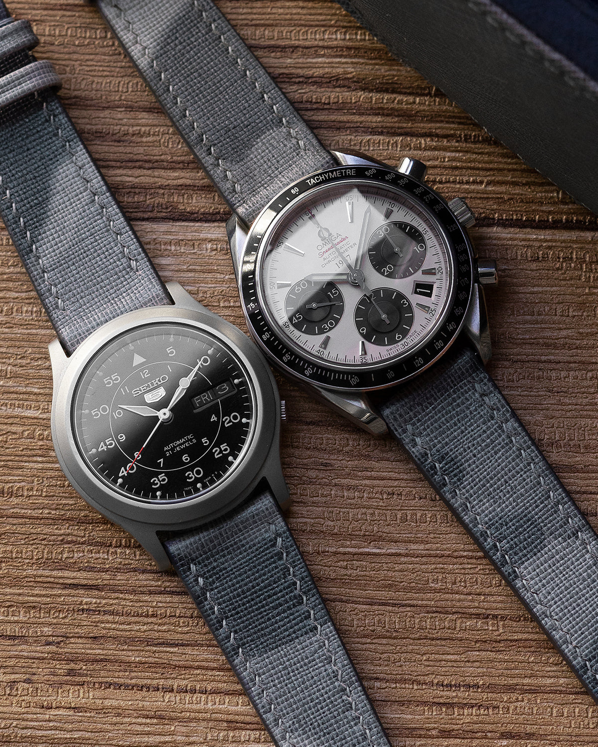 Camo Leather Strap (Arctic Grey)